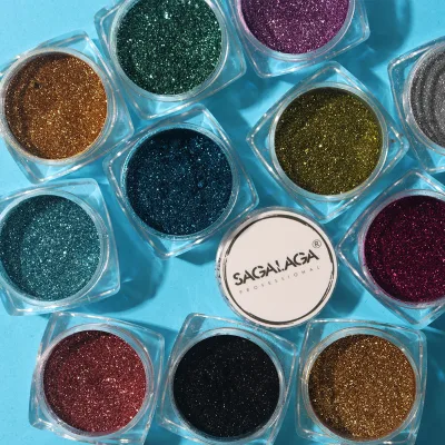 Rich Chrome Nail Gold Pigment Powder Coating Mirror Effect 5 Colors Set Bulk for Nails Salon