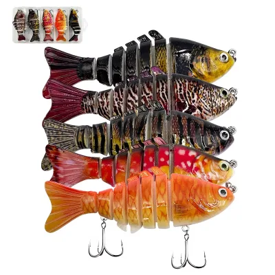 7 Segment Multi Jointed Fish Fishing Lures Kits Slow Sinking Lifelike Swimbait Saltwater Crankbaits for Bass Trout Bass Lures