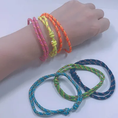 High Quality Customized Handmade Braided Short Rope Strap Wristband Weaving Colorful Roll Bracelet