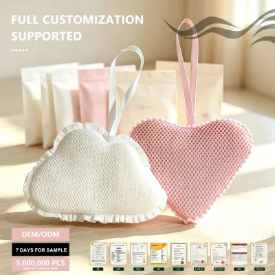 Hot Sell 3D Sandwich Nylon Mesh Thickened Soap Saver Bag Cloud and Heart Shape Soap Pouch with Secure Closure Design for Bathing