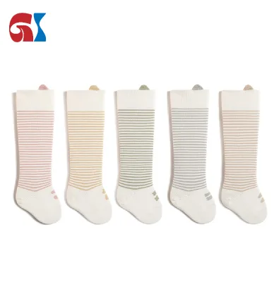 Baby Antibacterial High Tube Socks Over-the-Knee Loose Mouth Seamless 7A Spring Newborn Boys Girls Crew High Knitted