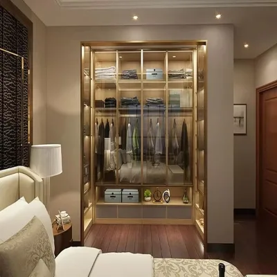 Printed Modern Wooden Wardrobe with Sliding Door Mirror Design Apartment & Hotel Use Customized Size Bedroom Storage Furniture