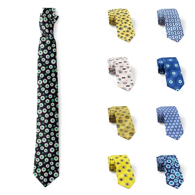 Men's Casual Polyester Tie with Eye Print High Quality Fashionable Formal and Causal Accessory