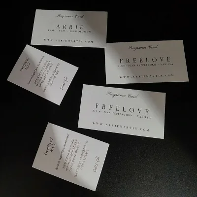Custom Different Testeur Parfum Papier Printing Logo Fragrance Scent Cards