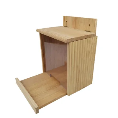 China Supply Hanging Automatic Pine Wood Window Acrylic Wild Bird Feeder Modern Garden Outdoor Pigeon Wholesale Rest Platform
