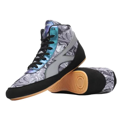 Professional Fitness Bodybuilding Gym Leather Boxing Shoes for Men