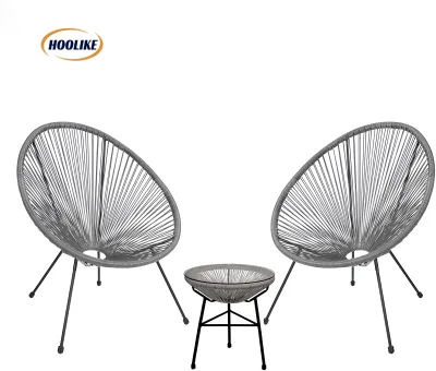Factory Direct Set Glass Top Table and 2 Chairs Outdoor Rattan Furniture Chair for Camping and Outdoor