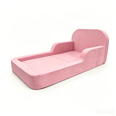 28D High Density Foam Floor Toddler Bed with Washable Fabric, Roll in a Box Package, OEM/ODM Factory Customization Support