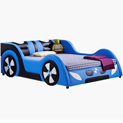 High Quality Cartoon Pu Leather Car Kids Bed Furniture