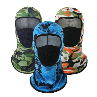 Wholesale Fashion Designer Embroidery Custom Full Face Camo Balaclava Hood Windproof Dustproof Breathable Comfort Sports