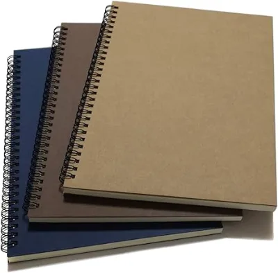 Spiral Notebook/Spiral Journal Lined, 70 Sheets (140 Pages), 10.5" X 7.3", 3 Notebooks Per Pack