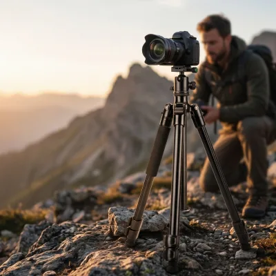 8kg Load Capacity Portable Aluminum Travel Tripod with Monopod-Portable Design for Phone & Mobile Cameras