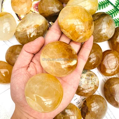 Natural Golden Healer Palms Crystal Palms Stone for Gifts
