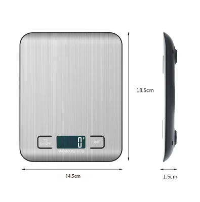 Customizable LOGO Stainless Steel Battery AAA Waterproof Non-slip Foot Mats Backing 10kg LCD Digital Electronic Kitchen Scale