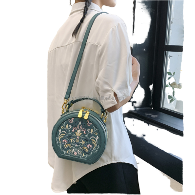 Luxury Female Satchel with Exquisite Embroidery Chinese Style Designer Handbag Single Strap Ladies Leather Shoulder Bag