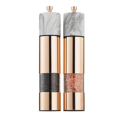 Salt and Pepper Grinder Set Marble Spice Grinder Ceramic Mechanism