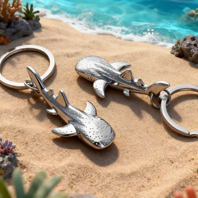 Funny Cartoon Customized Animal Underwater World Simulation Whale Shark Zinc Alloy Keychain Children's Bag Decoration Small Gift