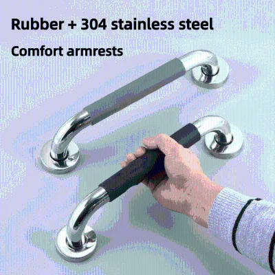 Customizable 304 Stainless Steel Straight Grab Bar with Anti-Slip Silica Gel Surface for Hotel Use Modern Design