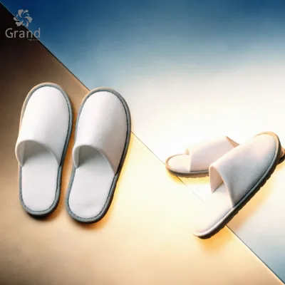 Custom Personalized Luxury Disposable PET Pulled Fabric Travel Size Spa Slippers Custom Logo Travel Guest Amenities for Hotel