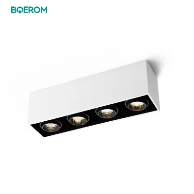 Square White Surface Mounted Spot Light Gu10 MR16 Four-head Downlight Down Light Led Household Bladder Lights