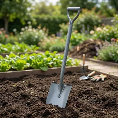 Square Garden Spade with 6-inch Blade 15-30 Angle Aluminum Alloy Handle Y Grip 3-Year Warranty