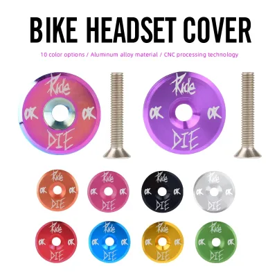 Ride or Die Skull-Style Bicycle Headset Top Cap Aluminum Alloy M6*35mm Compatible with 28.6mm Front Fork Stem Cover