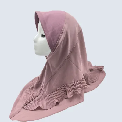 Y-F Hot Sale Muslim Scarf Women Hijab Double Layered Pleated Solid Color Chiffon Women Headscarf Hijab