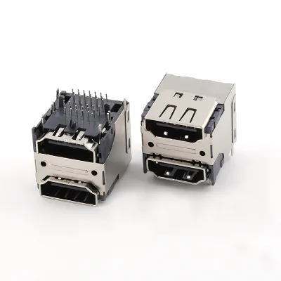 Right Angle DIP Type Dual 38Pin High Definition Multimedia Interface Stacked Female Connector