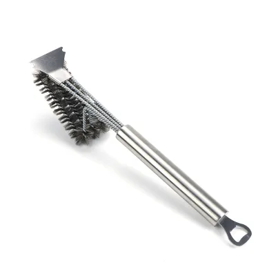 Whole Body Stainless Steel Advanced and Durable BBQ Tools 3 in 1 Grill Cleaning Brush