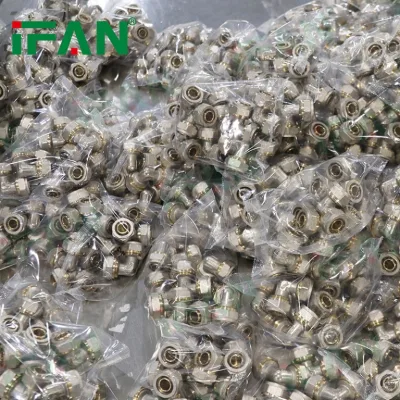 IFAN Factory Direct Sell Brass PEX Compression Fitting Elbow Socket Coupling 16-32mm PEX Pipe Fittings
