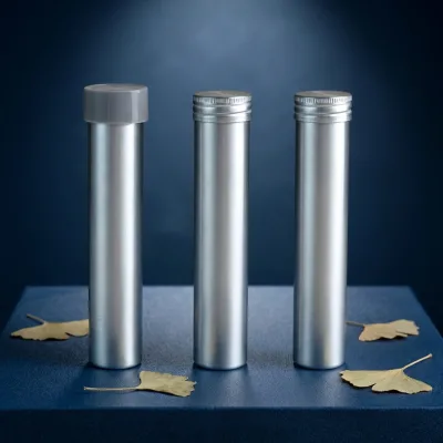 Hot Selling 20x101mm 24x121mm Customized logo Printing Colored Metal Tube Aluminum Tube with Spiral Screw Cap