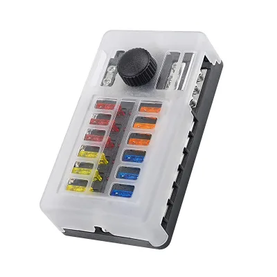 12-way Medium-Sized Car Insert Fuse Box Positive Negative Pole Fuses Box