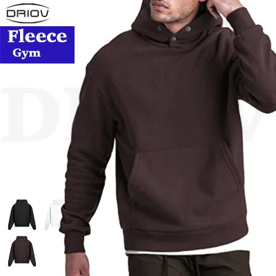 Custom Hoodies Unisex High Quality Anti-shrink Fleece Oversized Sweat Hoodies Gym Black Button Hoodies for Mens