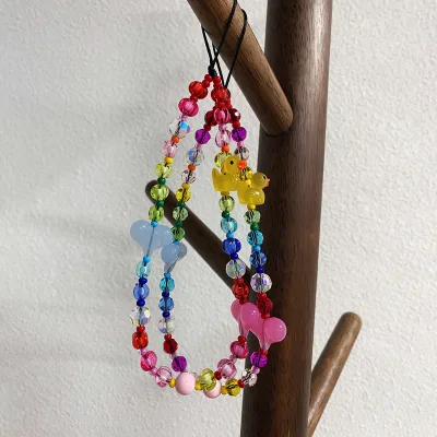 Hot Selling Luxury Wristband Mobile Phone Lanyard Girl's Hanging Jewelry Beaded Mobile Phone Chain Women Phone case Strap
