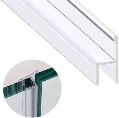 GUIDA 716064 Weather Stripping Flexible Clear Aluminum Shower Room Plastic Door Bottom/Corner Seal Brush Adhesive Sealing Strip