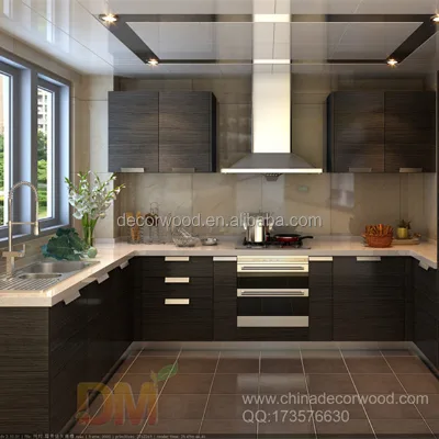 Modern Black Solid Wood Eco-Friendly Kitchen Cabinet Flat Cabinet Door with 1 Year Warranty From Decorwood