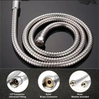 Modern 1.5m Chrome Stainless Steel Flexible Shower Hose Pipe for Hand Shower-Stylish Plumbing Accessory