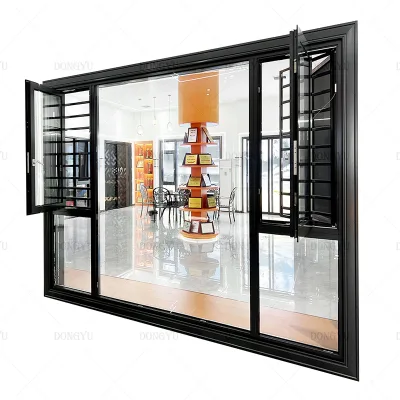 Free Customized Thermal Break Double Layer Tempered Glass Inward and Outward Aluminum Casement Window