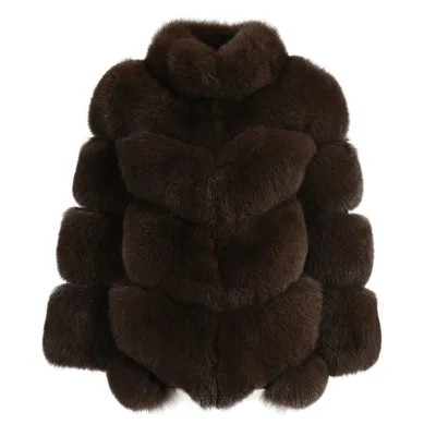 2022 Winter Real Fur Coats Striped Big Block Fur Jacket Thick Warm Wholesale Women Fall Fur Coats