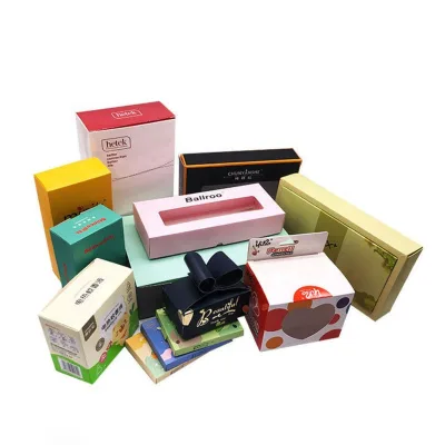 High-end Cardboard Cosmetic Makeup Various Products Set Packaging Drawer Box Window Relief Printing Display Cardboard Box