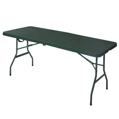 1.8m Blow Molded Folding Table Training Conference Table Army Green Outdoor Portable Table