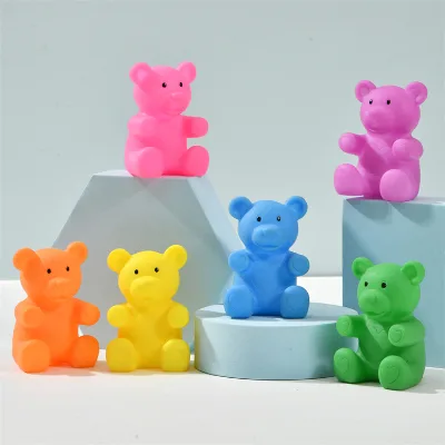 Factory Custom Color Safety Baby Bath Toys Shower Swimming Rubber Bath Bear