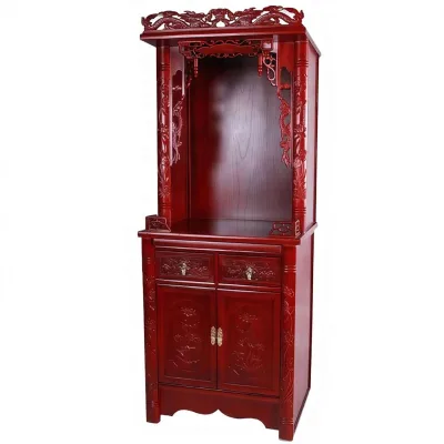 Handmade Eco-Friendly Wood Buddhist Puja Shrine Relief Carved Mandir Temple Design for Home