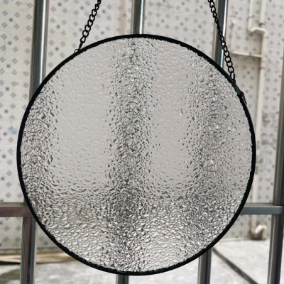 Stained Glass Pendant Blank 20cm DIY Diamond-Patterned Charm Ring Chain European Style Wedding Birthday Housewarming Decoration