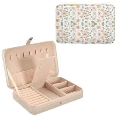 Custom Logo Large Ring Packaging Gift Pouch Bag Fashion Lady Leather Jewelry Box Travel Storage Case