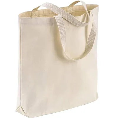 Eco-Friendly Two Open Closure Lightweight Large Capacity Plain Canvas Pillow Shape Shoulder Strap Tote Bag Reusable Unisex