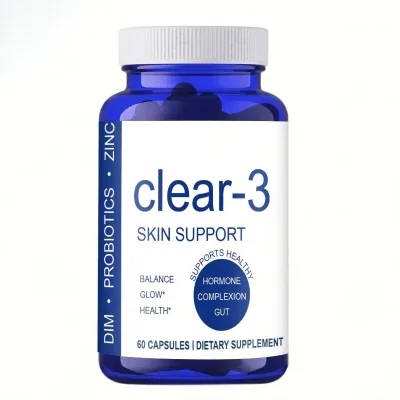 Private Label Clear Skin Supplement with Zinc, DIM & Probiotics for Skin Balance, Glow & Health Support