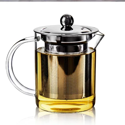 Hot Sale!Fashionable 400ML Handmade High Borosilicate Glass Filtering Tea Pot Maker Teapot With Stainless Infuser&Lid OEM