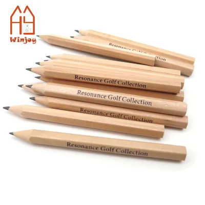 Short Natural Wood Golf Pencils - Custom Printed Promotional Pencils for Golf Course & Club Gifts Custom Golf Themed Mini Pencil