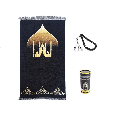 Newest Muslim Prayer Mat Carpet Muslim Islamic Prayer Rug Gift Mat Cushion Plain Islamic Prayer Mat